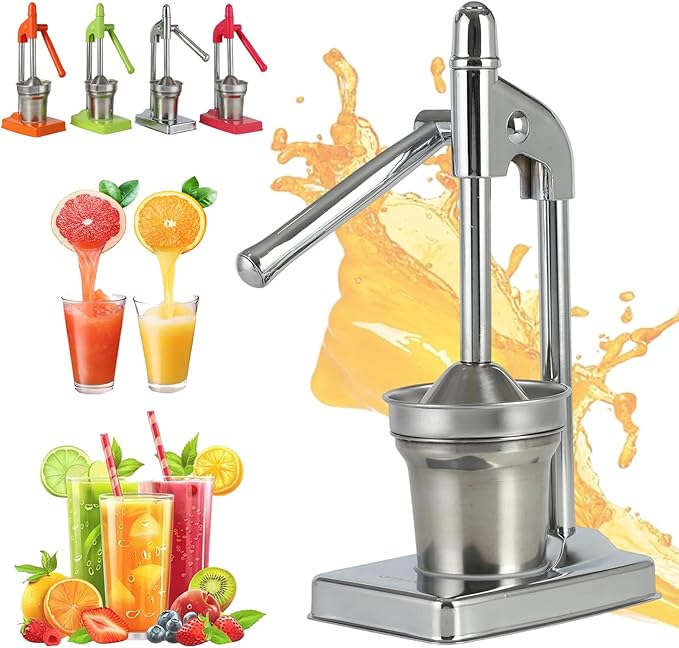 Cast Iron Juicer Hand Press, Manual Juicer Hand Press, Heavy Duty Countertop Lime Citrus Crush Machine for Fresh Lemonade Orange Juice, Easy to Clean, Home and Kitchen