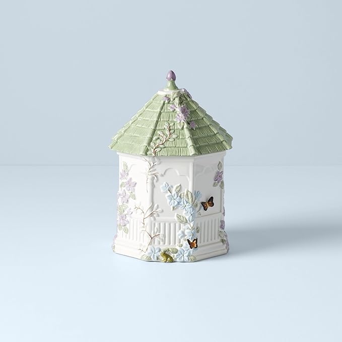 Lenox Butterfly Meadow Figural Gazebo Cookie Jar, 10-Inch, White