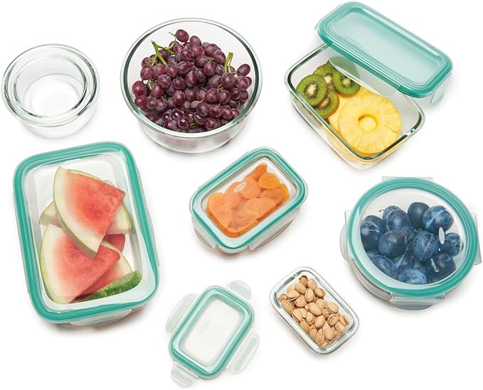 OXO Glass Food Storage Container, Rectangle, 1.6 Cup | Smart Seal | Leakproof | Pack of 2