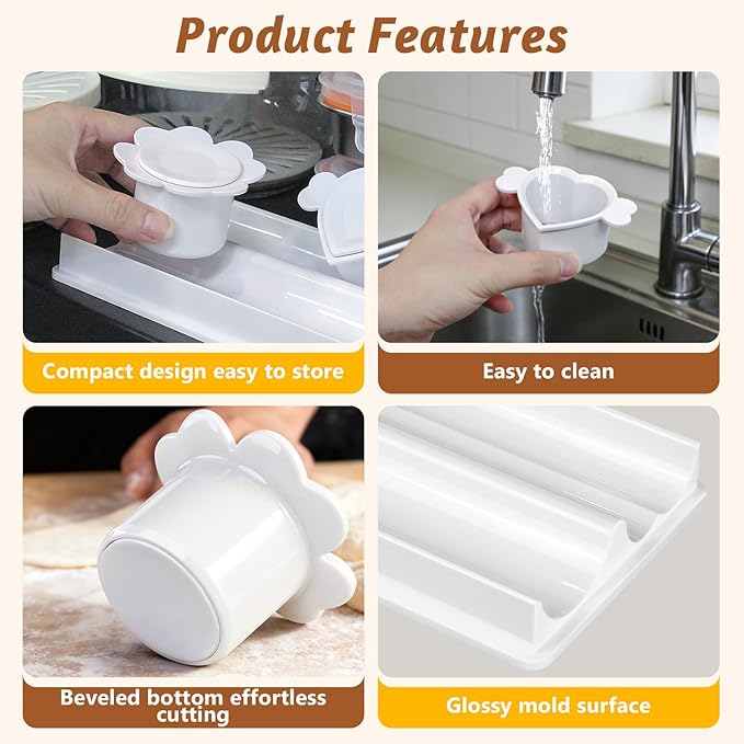 Cake Pop Mold Set with 8.7 Inch Double Tray, 1.75in Heart and Round Non-3D Printed Cake Pop Cutter and Pusher, Smooth and Easy Clean Surface, Baking Molds for Home Baking, Birthday Parties, Wedding