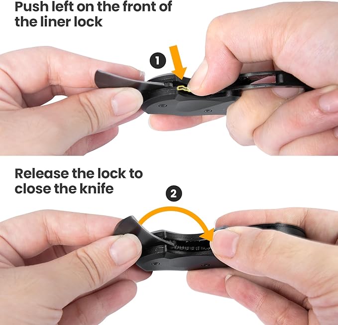 2 Pack Small Pocket Knife Gifts for Men & Women, Folding Box Cutter, Birthday & Christmas Stocking Stuffers Gifts Idea for Wife Husband Dad Mom (Black & Orange)