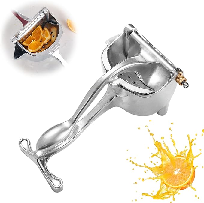 Heavy Duty Manual Fruit Juicer Press, Upgraded Fruit Juice Squeezer Handheld Aluminum Alloy, Non-Slip Ergonomic Grip, Easy to Use & Clean, Efficient Extraction of Citrus, and Other Fruits (2)