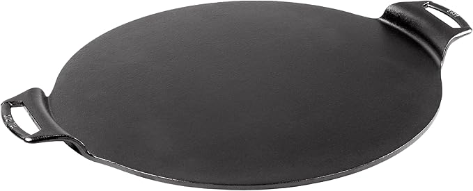 Lodge Seasoned Cast Iron Pizza Pan 15 Inch - Pre-Seasoned, Round Pizza Pan with Dual Assist Handles - Even Heat Distribution- PFAS-Free, Non-Toxic Cookware - Oven Safe
