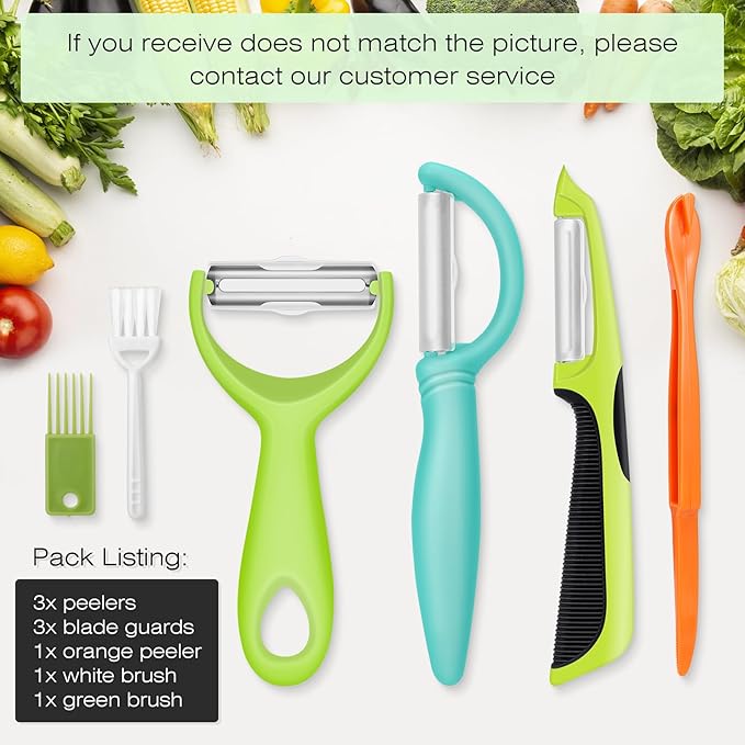 Senbowe Upgrade Potato Peeler for Kitchen, 6PCS Stainless Steel Vegetable Peeler, I and Y Veggie Food Peeler for Apple Fruit Carrot Zucchini Cucumber,Good Grip Makes Peeling Very Easy