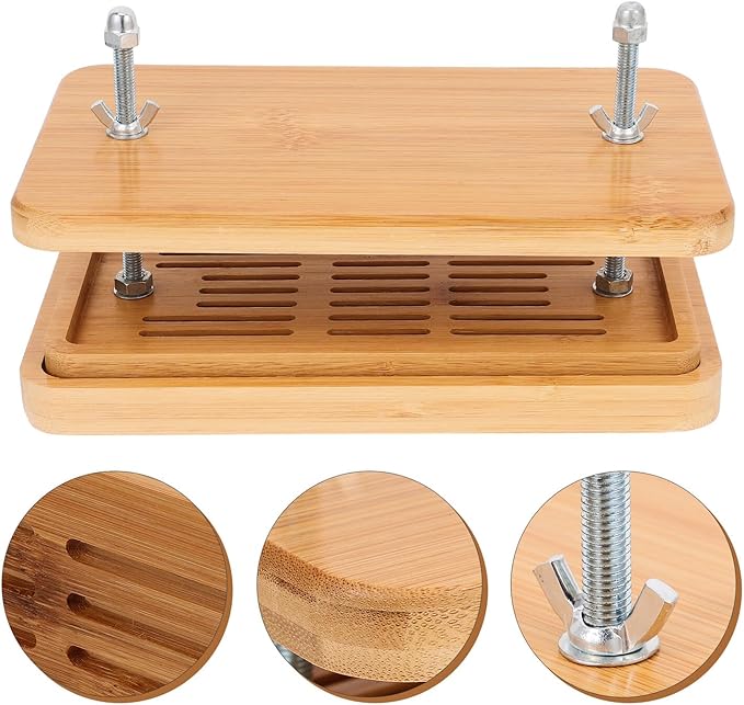 VICASKY Tofu Press and Drainer with 3-layer Drip Tray, 26x15cm Bean Curd Making Tool for Homemade Tofu, Adjustable Pressure Kitchen Mold for Household Use