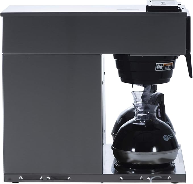BUNN VP17-3, 12-Cup Low Profile Pourover Commercial Coffee Maker, 3 Lower Warmers, 13300.0003,Silver