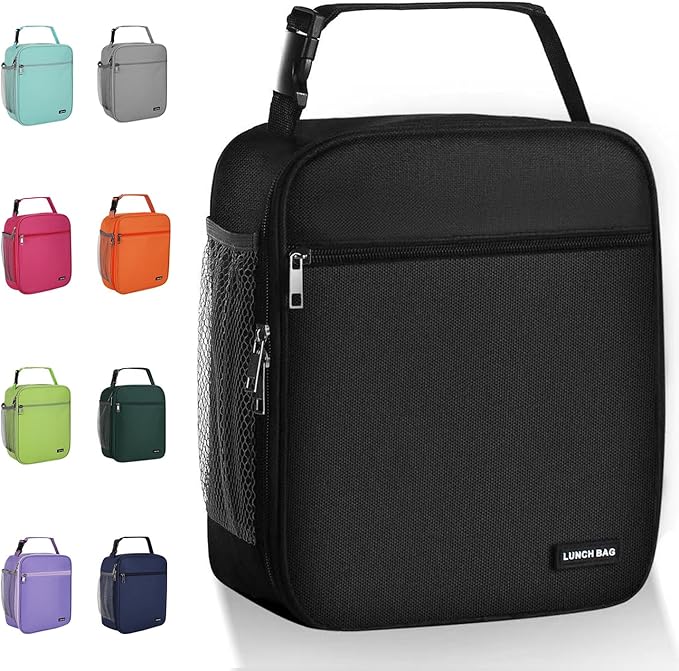 Lovoeo Lunch box Lunch bag for men women Insulated Lunchbox Lunch bags for Work Picnic Travel (Black)