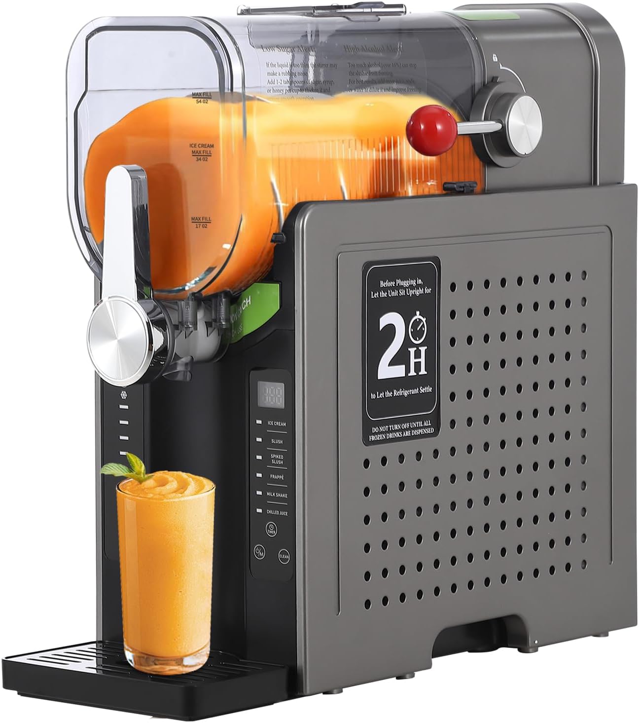 Slushie Machine 68oz, GarveeHome All-in-One Slushy Maker for Home with LED Display & Auto-Clean, No Ice Needed & One-Touch Reservation, 6 Preset Programs for Frozen Margaritas, Ice Cream & Frappés
