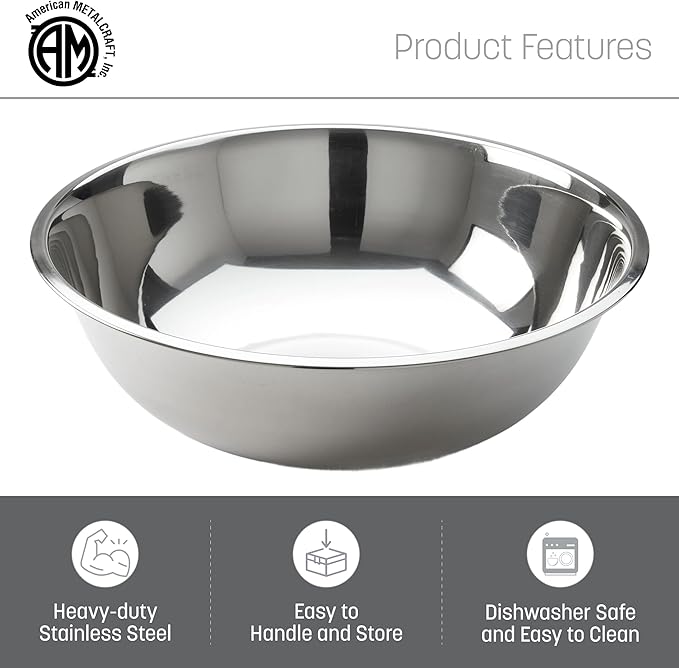 American Metalcraft 2 qt Stainless Steel Mixing Bowl,Silver