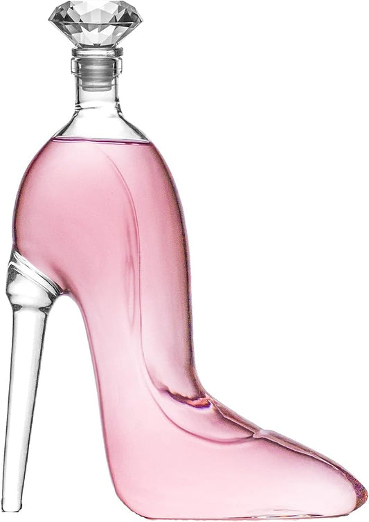 Heel Stiletto High Heels Whiskey and Wine Decanter - Elegant Decanter with Stopper for Liquor, Bourbon, Tequila - Unique High Heel Design, Present Gift for Women, Copyrighted Design, Stylish Barware