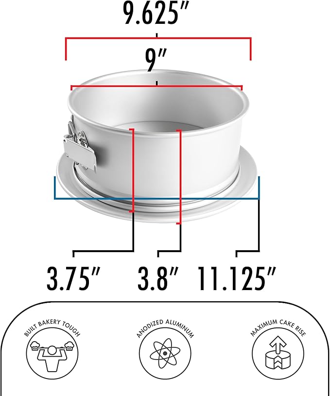 Fat Daddio's Round Springform Pan, 3 inch high - 9"