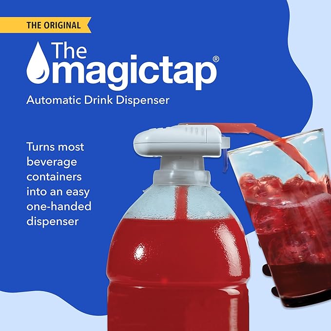 Magic Tap Automatic Drink Dispenser for Fridge, White (3 Pack), No Spill Milk Dispenser for Fridge, Automatic Milk Dispenser Pump for Gallon Jugs, Water & Juice, Fits Most Bottles, Batteries Required