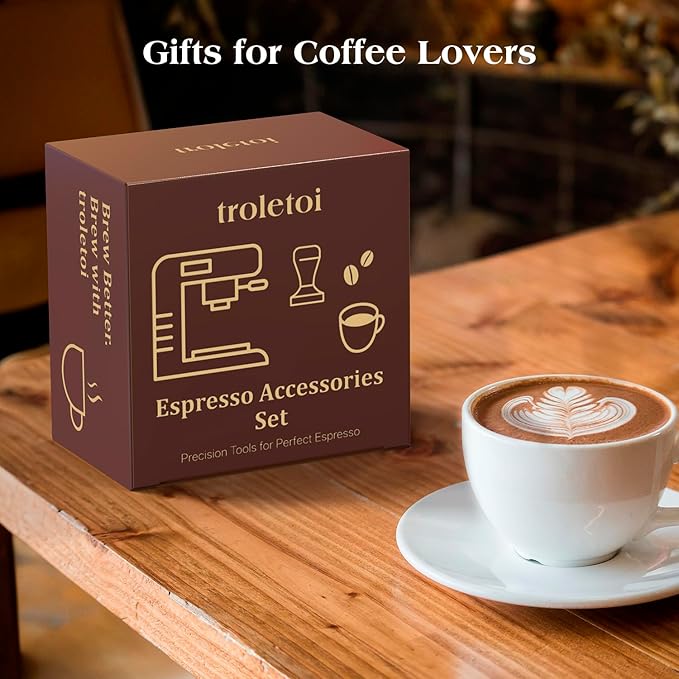 7 PCS 58mm Espresso Accessories Kit: Espresso Tamper, Coffee Distributor, Puck Screen, Dosing Funnel and WDT Tool Espresso Machine Accessories, Professional Espresso Tools