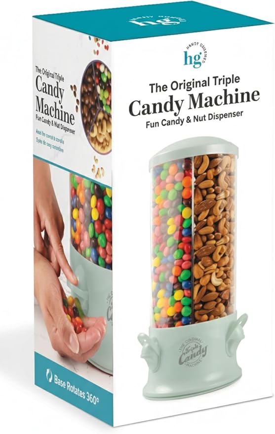 Handy Gourmet Original Triple Candy Machine-Fun Candy & Nut Dispenser-New & Improved (Sage Green), Standard (JB8450SG)