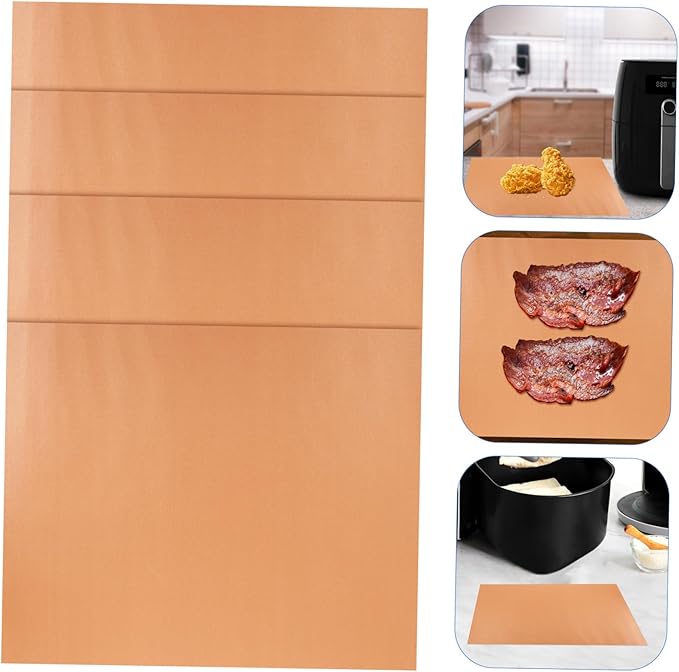 Toddmomy 4pcs Nonstick Oven Liners for Baking Reusable Grill Mats for Electric Ovens for Air Fryers Barbecues Material Easy to Clean