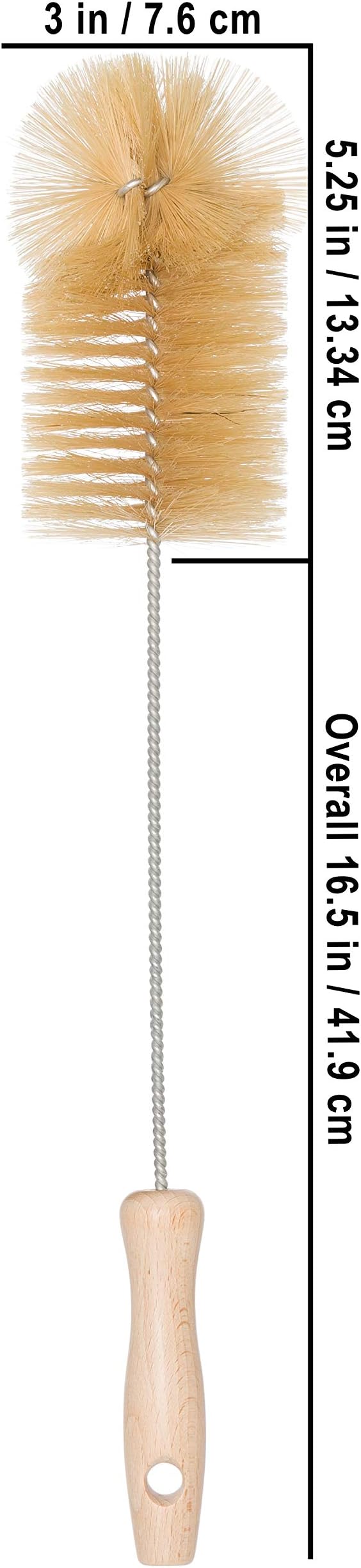 Redecker Natural Pig Bristle Soda Bottle Brush, 15-Inches, Flexible Wire Handle, Made in Germany