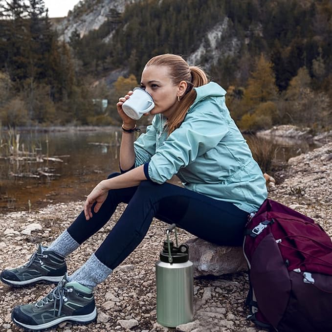 Kerilyn Insulated Gallon Jug with Handle, One Gallon, 128 Ounces, Stainless Steel, Large Double Vacuum Water Bottle for Hot & Cold Drinks, Wide Mouth, Sweat Proof, Great for Travel, Camping