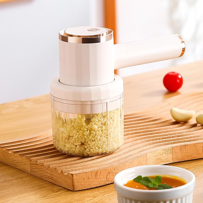 Electric Garlic Chopper | 300ml USB Rechargeable Food Processor - Garlic Chopper Electric,for Nut Chili Onion Meat Veggie Chicken Ginger Fruit Puree Kitchen Home