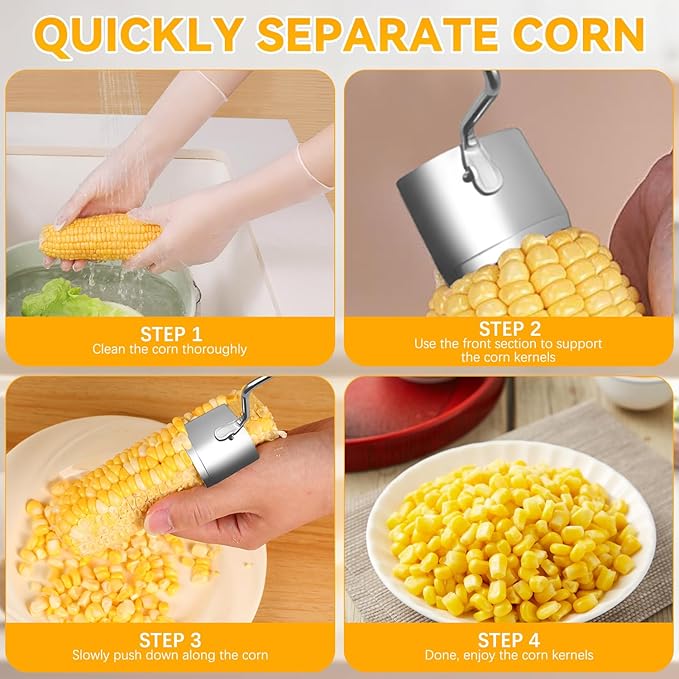 Corn Peeler,Stainless Steel Corn Stripping Tool,Corn Peeler for Corn on the Cob, Easy to Clean,Corn Cutter,Corn Cob Peeler as Gift for Women (2PCS)