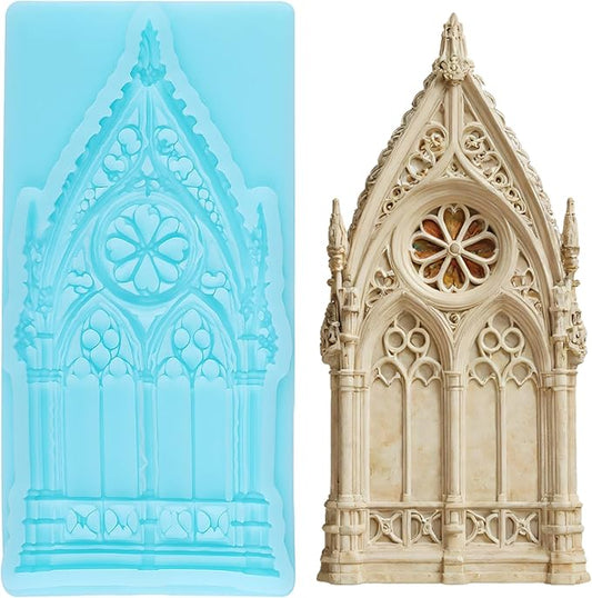 Retro Gothic Window Fondant Silicone Molds for Cake Decorating Cupcake Topper Chocolate Candy Gum Paste Polymer Clay