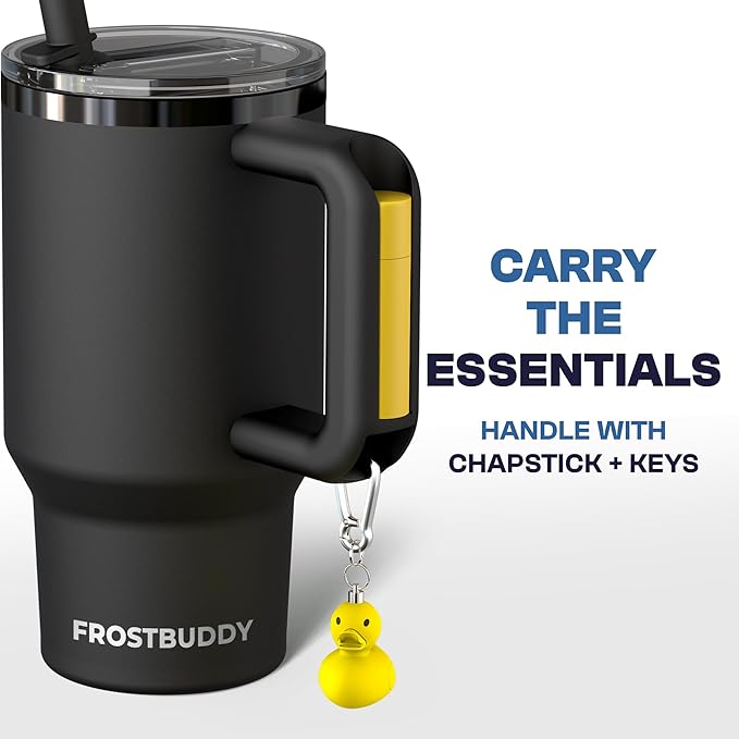 Frost Buddy Thicc Buddy - 16 oz Stainless Steel Vacuum Insulated Tumbler with Lid and Straw for Water - Travel Mug Cupholder Friendly - Gifts for Women Men Him Her (Starlight)