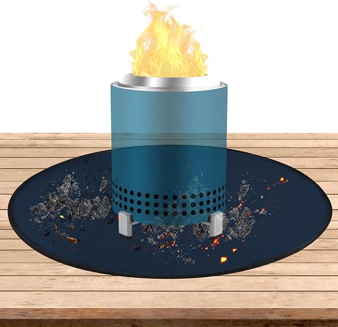 Round Fire Pit Mat Compatible with Solo Stove Mesa Accessories, Fire Proof Mat Compatible with Solo Stove Mesa Table Mat Under Fire Pit,Small Under Grill Mats for Outdoor Grill Table Top Protection