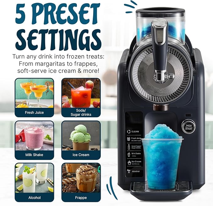 Slushie Machine for Home, No Ice Needed Professional Frozen Drink Maker & Soft-Serve Ice Cream Machine- 1.8 L Capacity Slushy Machine for Margaritas, Daiquiris, Juices, Cocktails, Frappes & More
