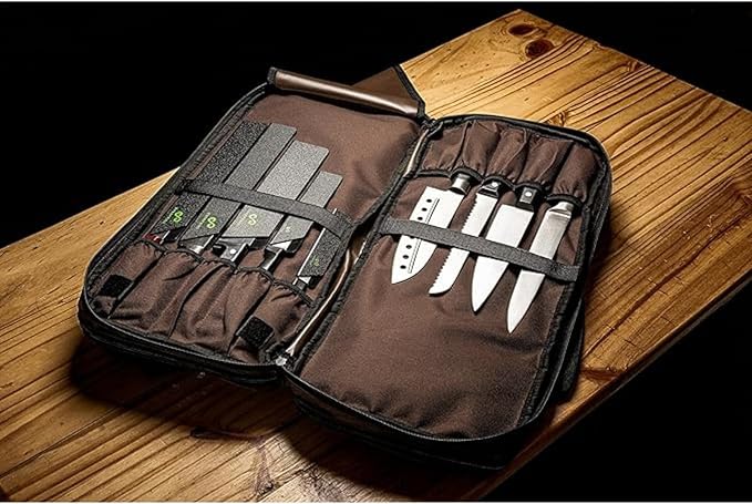 EVERPRIDE Chef Knife Bag Holds 20 Knives PLUS Large Zippered Compartment for Kitchen Tools – Durable, Large Knife Bag for Chefs – Knives Not Included