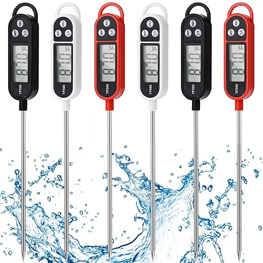 6pcs Candy Thermometer Digital Instant Read for Meat Kitchen Cooking Food Oil Deep Fry BBQ Grill Smoker (6, 23.2in)