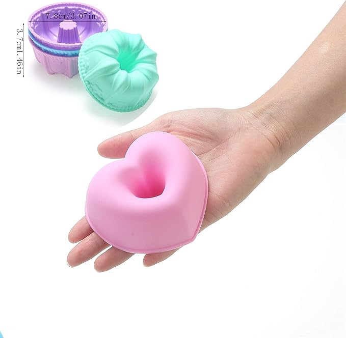 To encounter 24Pack Silicone Molds, Nonstick 3 inches Donut Mold, Silicone Baking Cups, Donut Pan, Muffin, Jello, Bagel Pan, Oven- Microwave- Dishwasher Safe