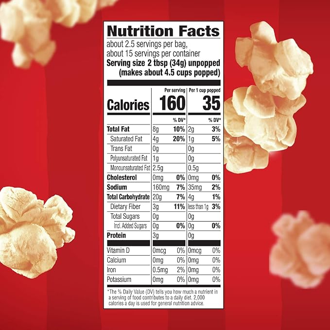 Orville Redenbacher’s Microwave Popcorn, Kettle Corn, 3g Fiber Per Serving, 3.28 oz., 6-Count (6 Boxes)