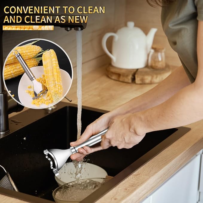 Magic Corn Peelers, Corn Stripper Corn Cob Stripper Tool,Corn Cob Peeler,Stainless Steel Corn Thresher With Ergonomic Handle For Kitchen Gadget (1pcs)