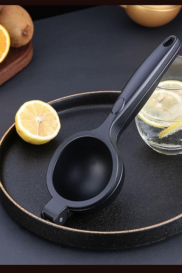 Manual Citrus Juicer Cast Iron Orange Squeezer Heavy Duty Hand Press for Maximum Juice Output, Effortless Use - Black