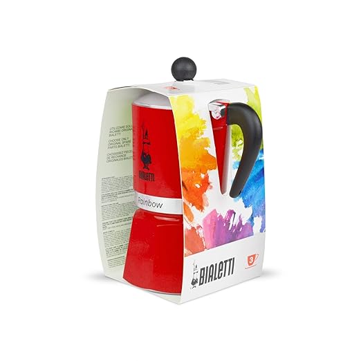 Bialetti Moka Express Rainbow (Red, 3 Cups)