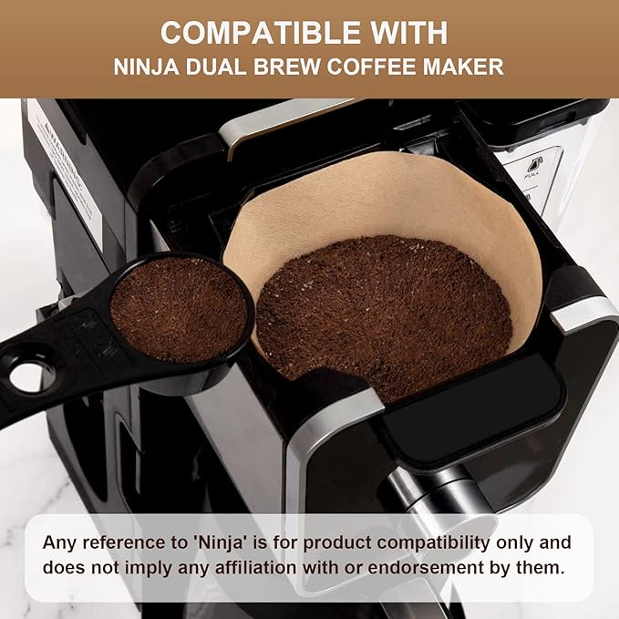 Disposable Coffee Paper Filters, 100 Pcs #4 Cone Replacement Filter for Ninja Coffee Maker