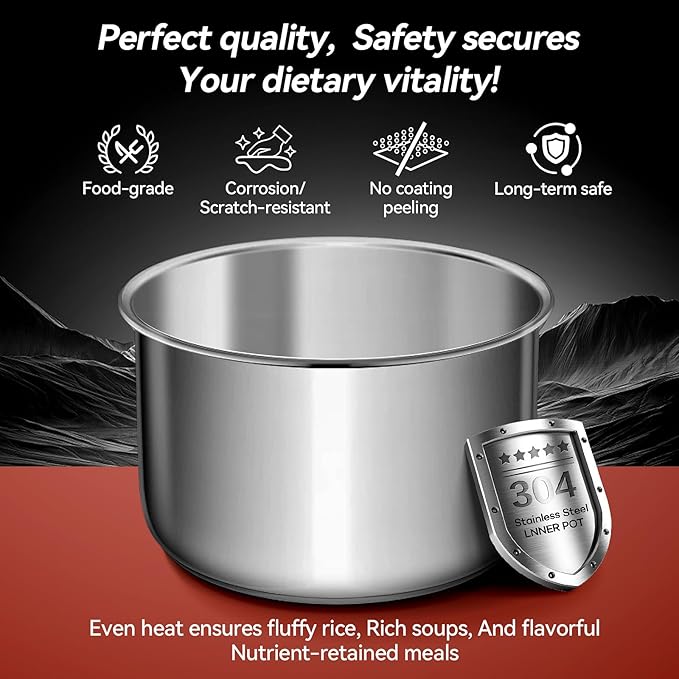 16-in-1 Electric Pressure Cooker, Slow Cook, Rice Maker, Steamer, Yogurt, Warmer & Sterilizer, Programmable with Automatic Keep Warm, 6-Quart Stainless Steel