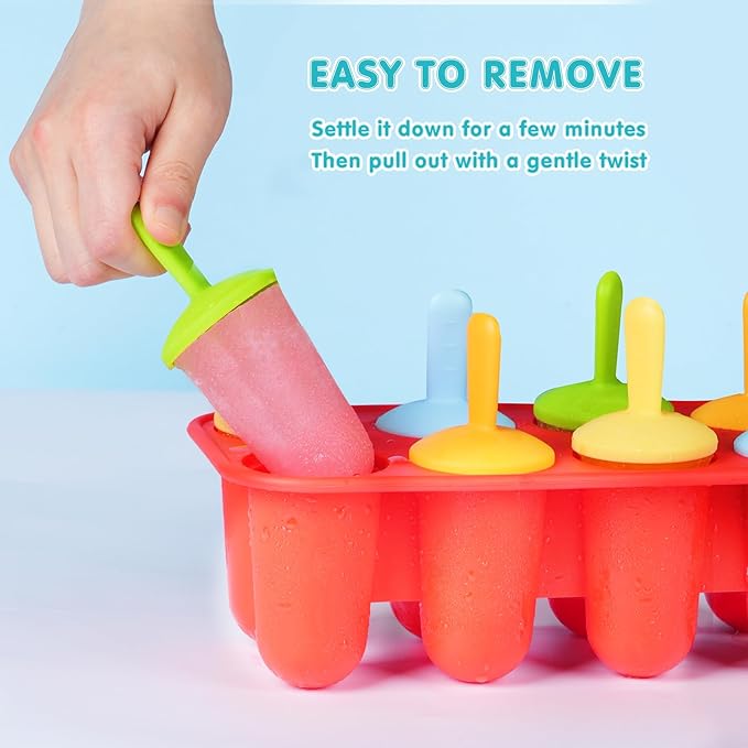 Miaowoof 10-Cav & 8-Cav Silicone Popsicle Mold for Kids, Non-BPA Premium Silicone Popsicles Molds Set