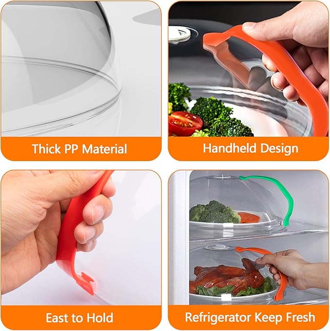 Microwave Cover for Food Splatter, BPA Free, Microwave Plate Cover Guard Lid with Handle, Food Cover Steam Vents Keeps Microwave Oven Clean-2 Pack