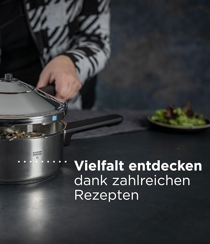 Kuhn Rikon Duromatic Hotel Stainless Steel Pressure Cooker with Side Grips, 12 Litre / 28 cm
