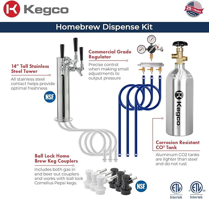 Kegco HBK309X-3 Keg Dispenser, 3 faucet without kegs Black Stainless Steel