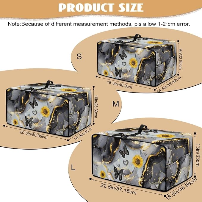 Convection Oven Cover Countertop Appliance Covers Stain-resistant Microwave Oven Protector for Kitchen Home Decor, L, Black Gray Gold Marble Butterfly Sunflower