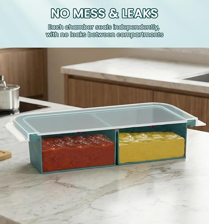 DOQAUS Silicone Freezer Molds, Reinforced Steel Frame 2-Cup Ice Cube Trays with Lid, 2-Cavity BPA-Free Soup Containers for Meal Prep, Kitchen