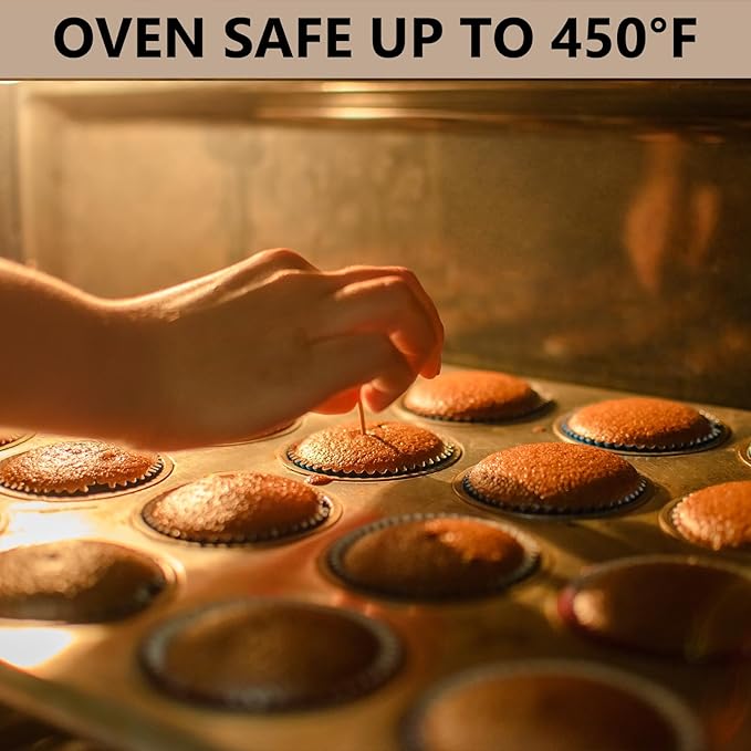 4 Pack Mini Muffin Pan with 1000 Mini Cupcake Liners, Mini Cupcake Pans Muffin Tin Nonstick 24 Cup, Carbon Steel Baking Pans Supplies