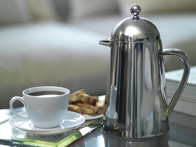 La Cafetière Havana Stainless Steel Double Walled Cafetière, Three Cup, Gift Boxed, Silver