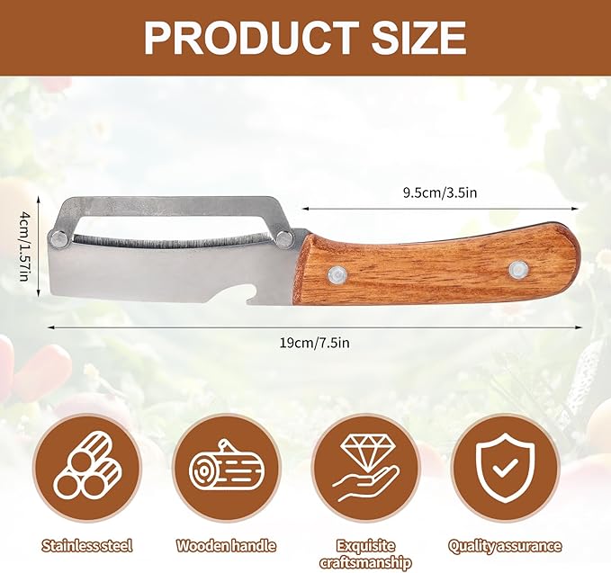 Multi-Functional Kitchen Vegetable Peeler: Ergonomic Handle, with Bottle Opener, stainless steel pota to peelers,papaya shredder,kiwi peeler,Suitable for Fruits, Sugar Cane, Pumpkin(1Pcs)
