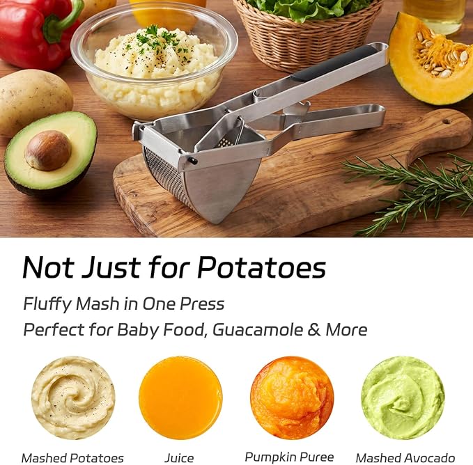 SPEENSUN Potato Ricer, Heavy Duty Stainless Steel Potato Masher for Fluffy Mashed potatoes & Baby Food | Dishwasher Safe, Easy Clean Ricer for Mashed Potatoes with Comfort-Grip Handle
