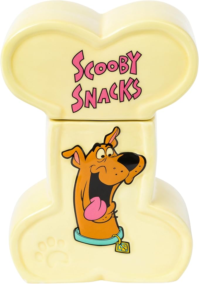 Silver Buffalo Scooby-Doo Scooby Snacks Sculpted Ceramic Snack Jar, 4.85” x 3” x 6.75”