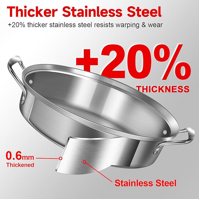 GRILL BUMP Roasting Pan, 21x13x11 Inch, Silver, Rectangular, Stainless Steel, 25LB Capacity, Turkey & Chicken Roaster with Rack and Lid