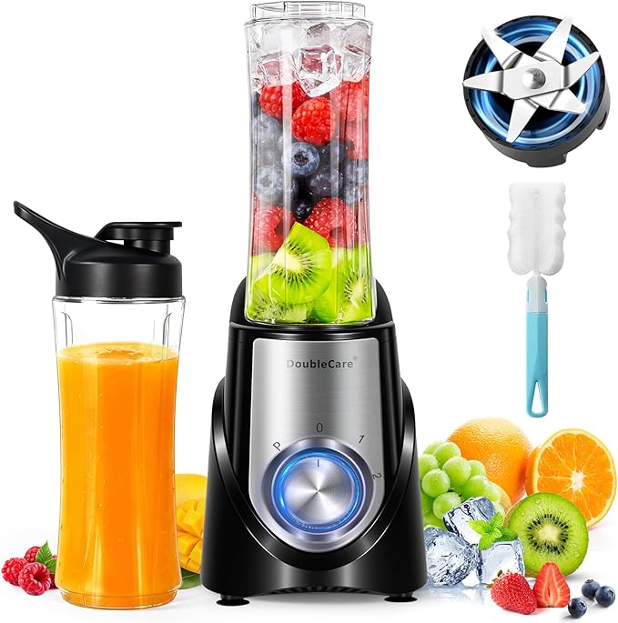 Blender for Smoothies,32,000 RPM Smoothie Blender, Personal Blenders with 6 Sharp Blade,with 20oz Portable Cup and To-Go Lids, Self Cleaning,Portable Juicer for Ice Crushing & Milkshakes