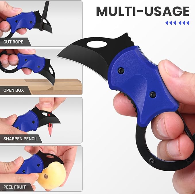 Small Pocket Knife for Men, Cool Folding Knife Box Cutter with 1.34 inch Sharp Blade, EDC Knives Tool for Everyday Carry, Great Gift for Men (Klein Blue)